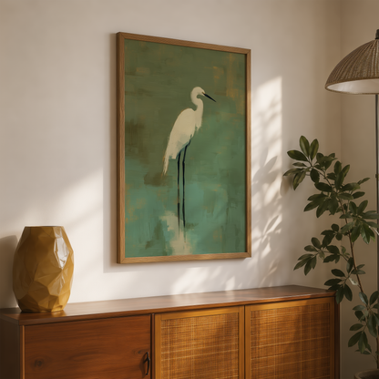 Egret in Green