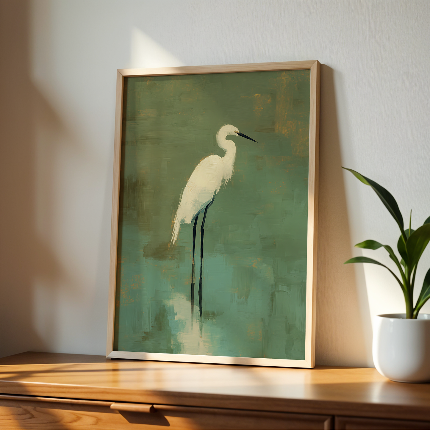 Egret in Green
