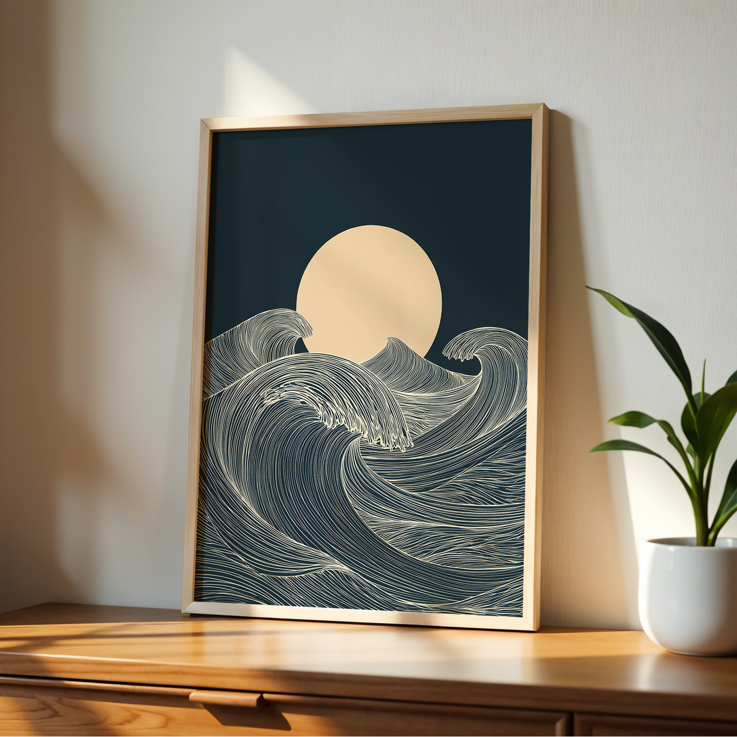 Moon and Waves