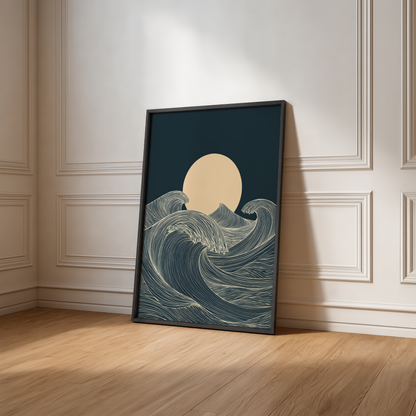 Moon and Waves