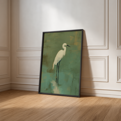 Egret in Green